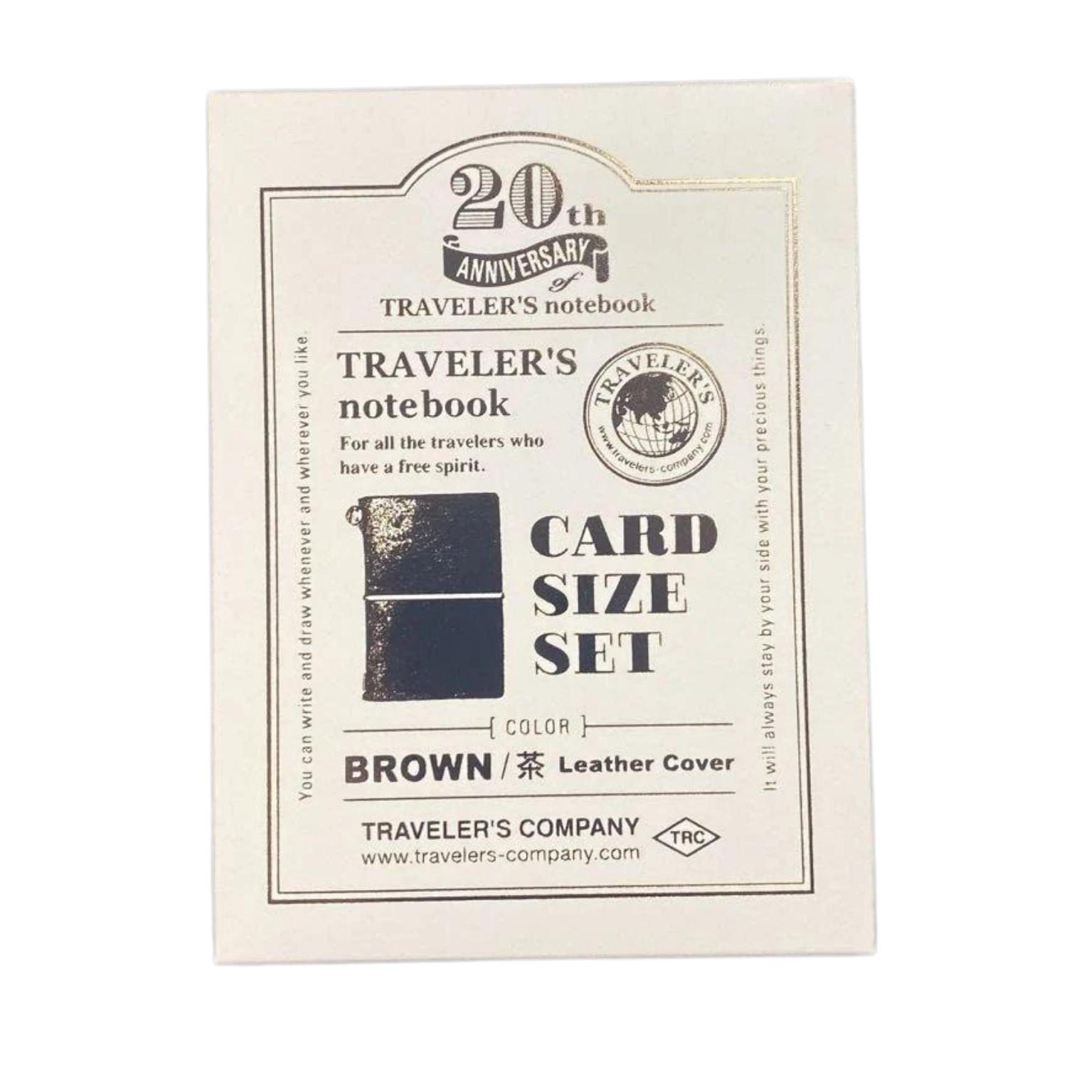 TRAVELERS Notebook Limited Card Size 20th Anniversary Set Brown NEW FS Japan