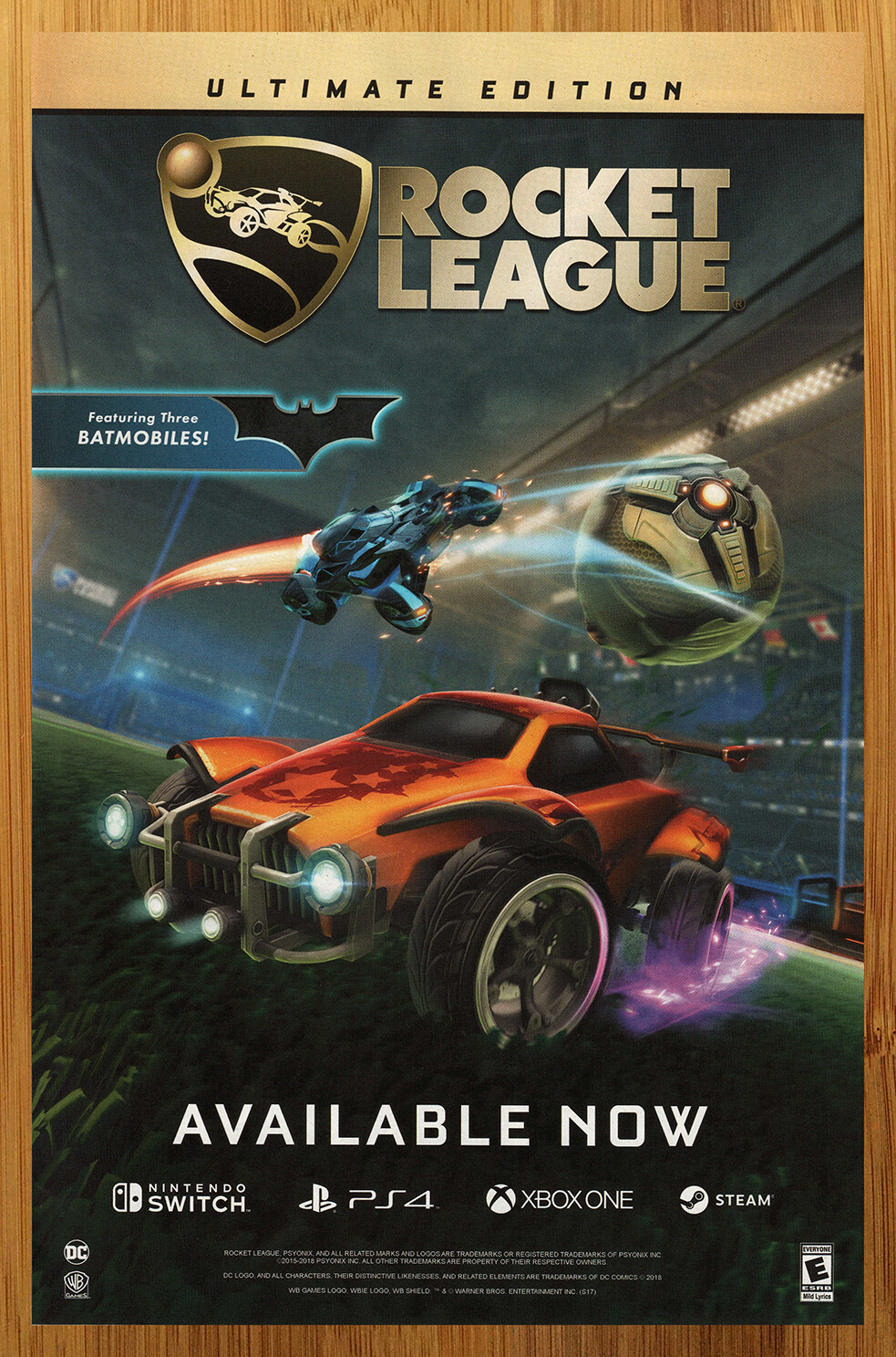 2018 Rocket League PS4 Xbox One Switch Print Ad/Poster Advert Racing Cars Art