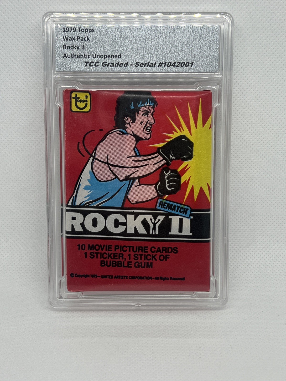 1979 Topps Rocky II 2 Wax Pack Authentic Unopened Encapsulated