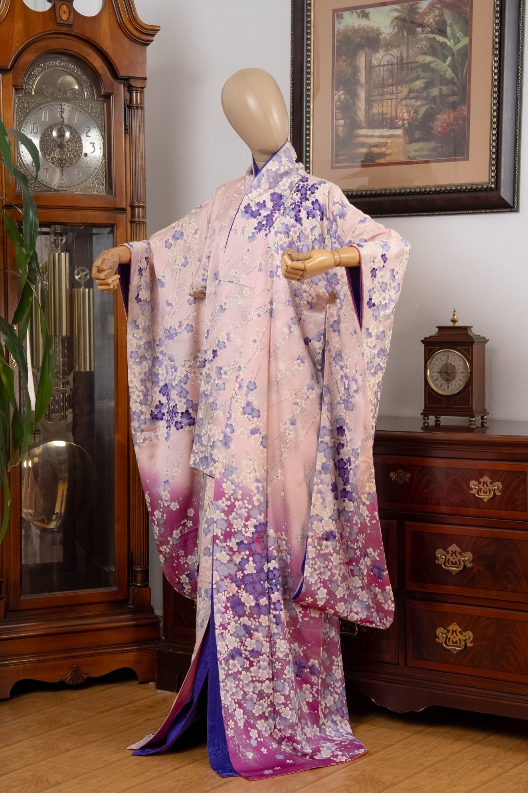 DEAR VANILLA JAPANESE FURISODE SILK KIMONO WOMEN'S AUTHENTIC JAPAN MADE VINTAGE