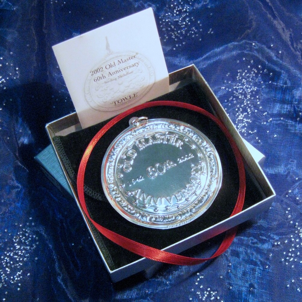 NEW • Towle 2002 OLD MASTER 60th ANNIVERSARY Sterling Christmas MEDALLION