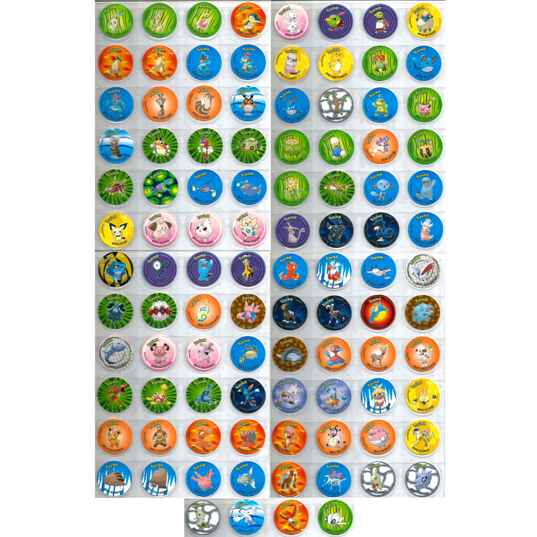 POKEMON TAZOS 2 Gen JOHTO Full Set 100/100 PERU 2023 South America Pogs Celebi