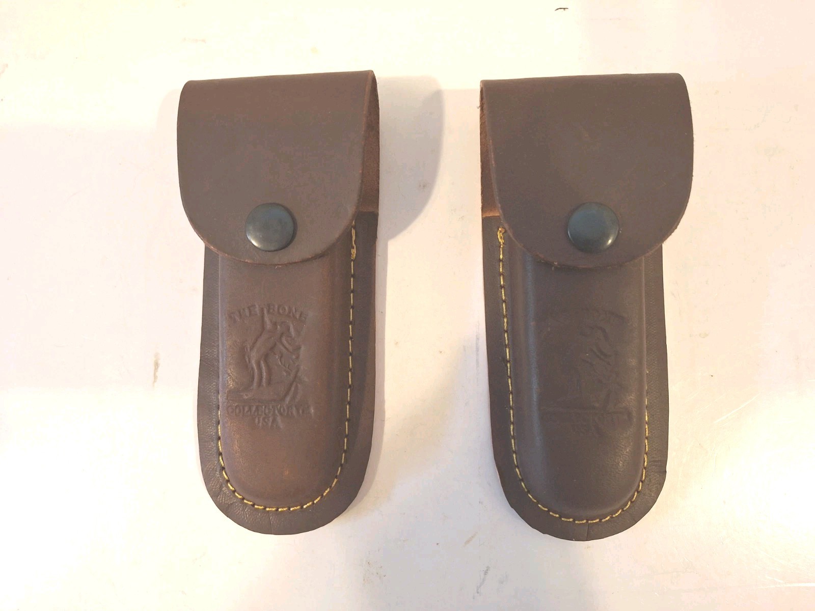 2 Brand New Well Constructed Genuine Leather Pocket Knife Sheaths-100's SOLD 