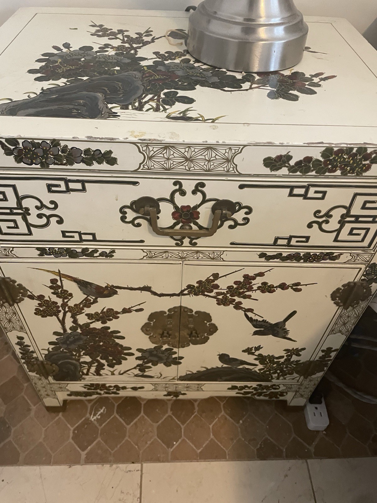 Vintage Korean hand painted nightstands. NO SHIPPING