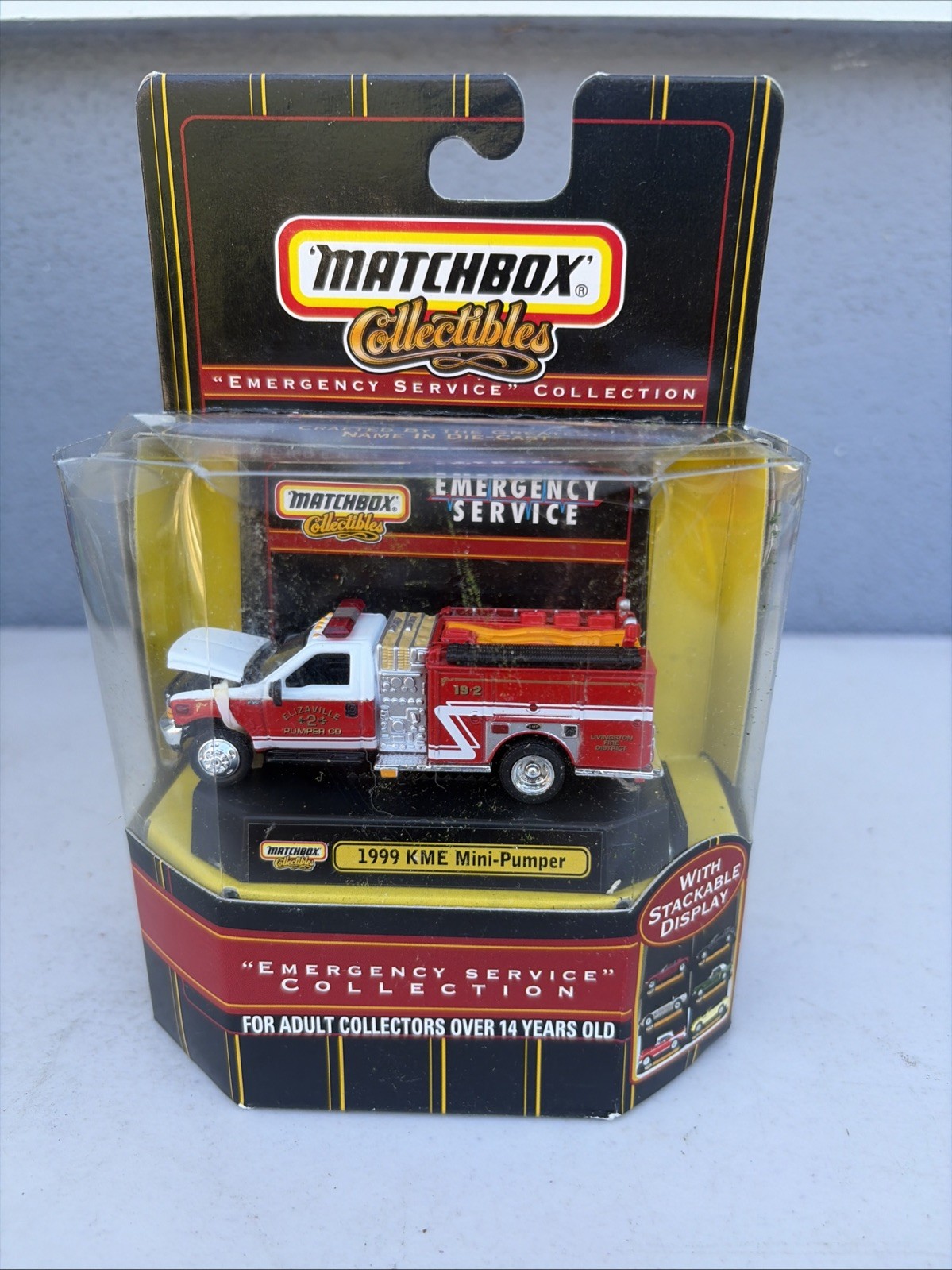 Matchbox Emergency Service 1999 KME Mini-Pumper Die-Cast Fire Truck Damaged Box
