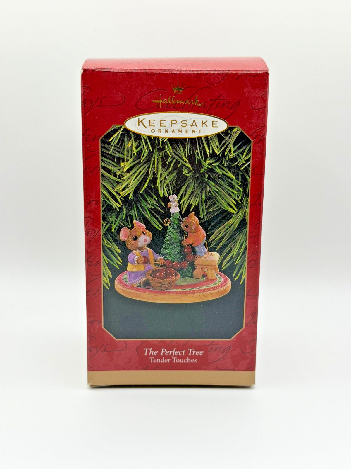 HALLMARK ORNAMENT THE PERFECT TREE 1997 TENDER TOUCHES SERIES MICE DECKING TREE