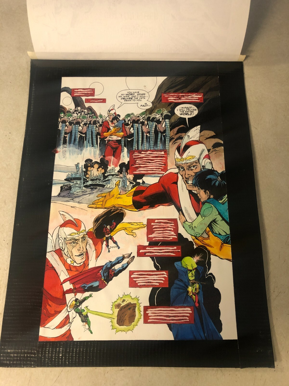 JLA #21 comic ART Color Guide STUNNING SPLASH ADAM STRANGE RANN 1998 