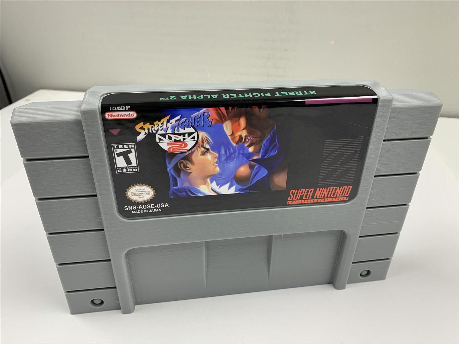 3D Printed Street Fighter Alpha 2 Nintendo SNES Cartridge Large Giant Wall Art