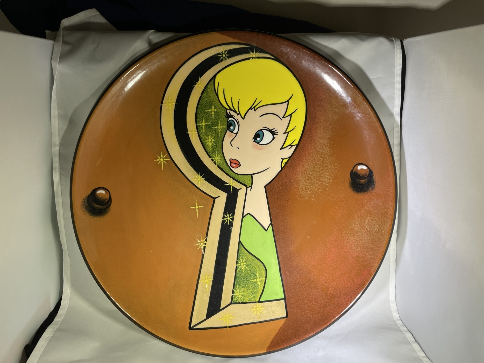 Disney Tinker Bell Ceramic Charger Elisabete Gomes Signed (2/25) Limited Edition