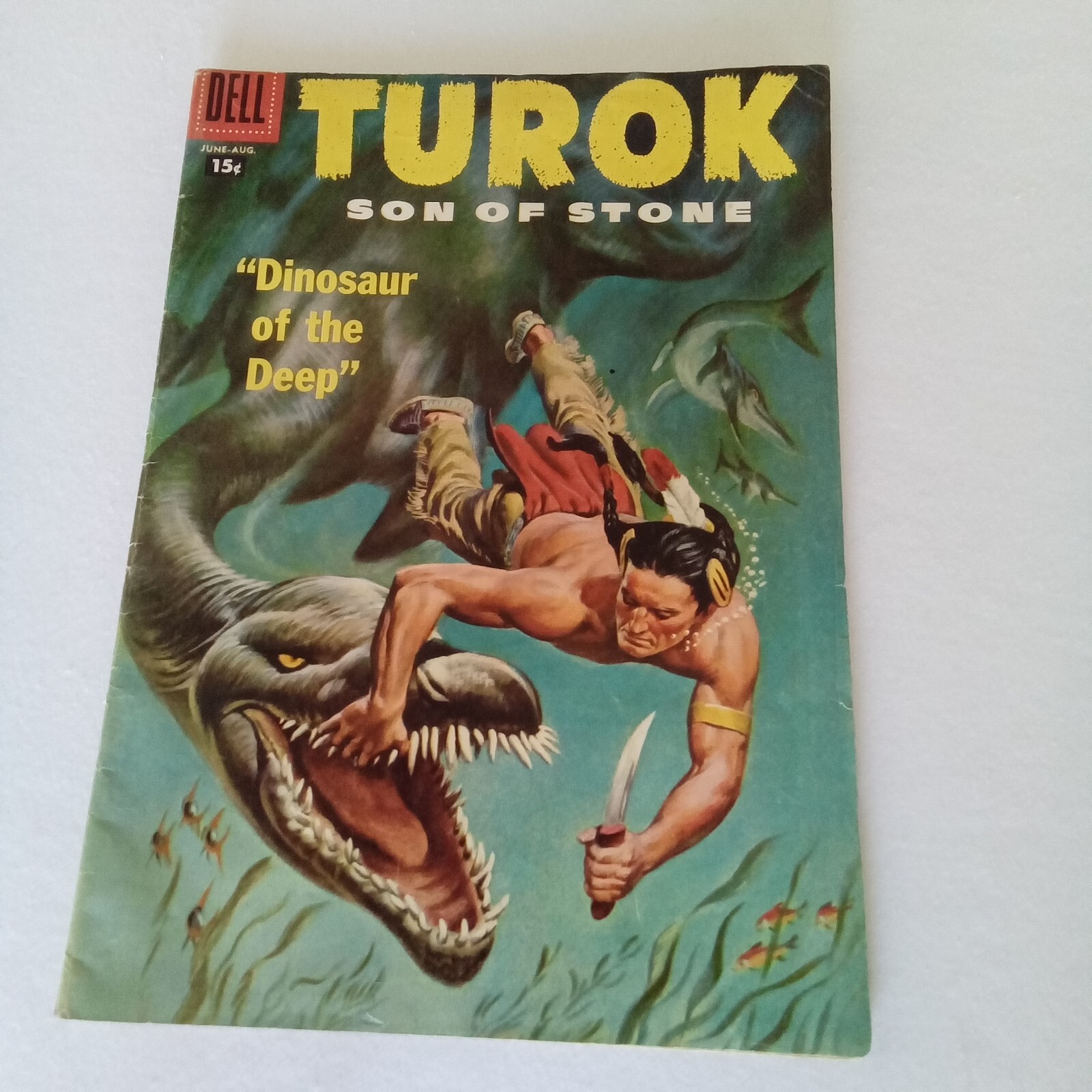 RARE TUROK SON OF STONE DELL DINOSAUR OF THE DEEP KNIFE BATTLE COVER COMIC