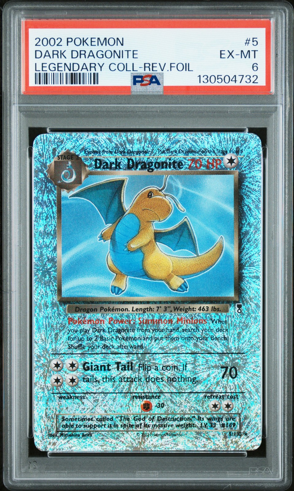 PSA 6 DARK DRAGONITE 5/110 | Legendary Collection Reverse Holo Pokemon Card