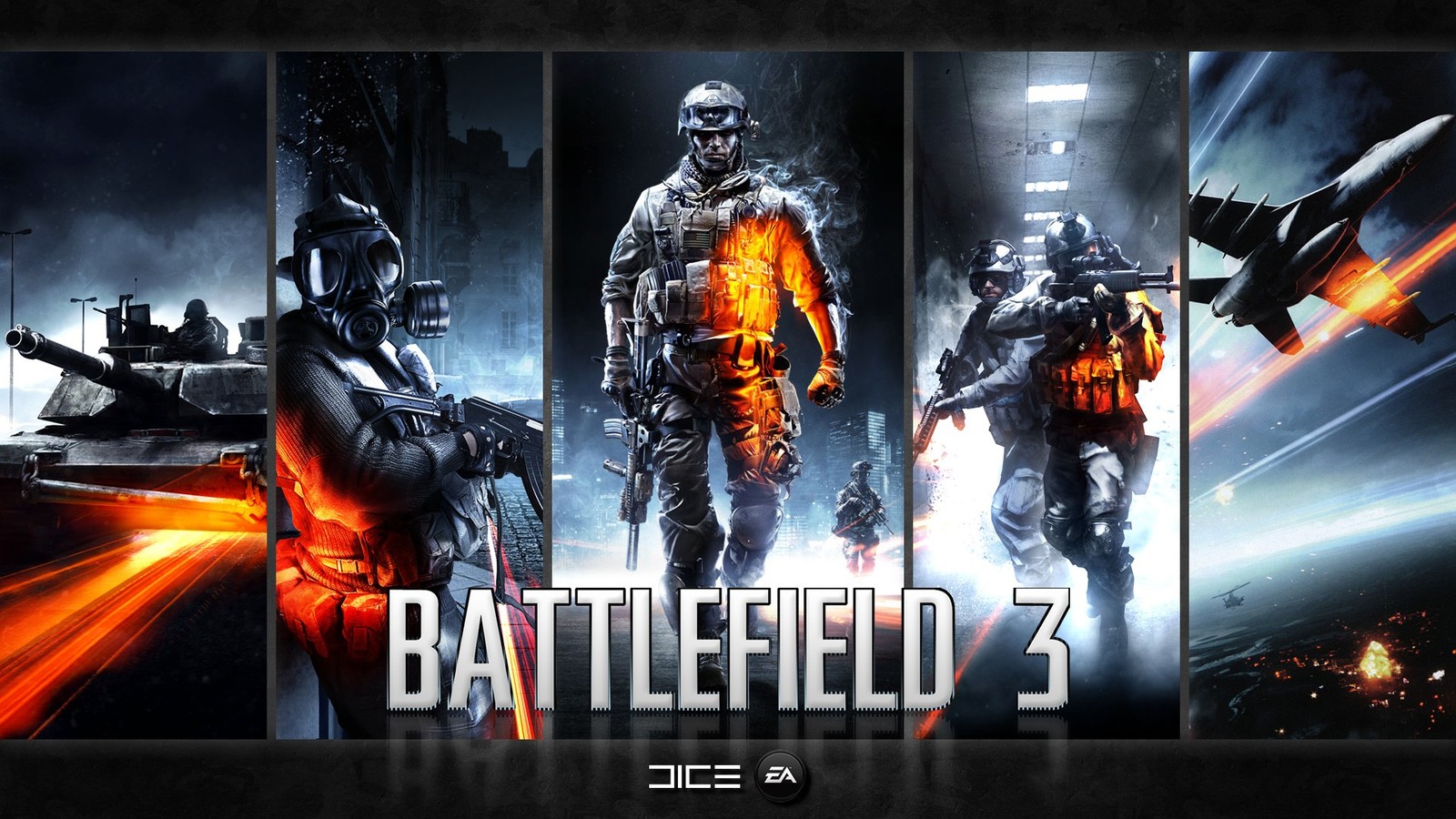 Battlefield 3 collage PC EA DICE Electronic Arts men tank weapon 11x17 Poster