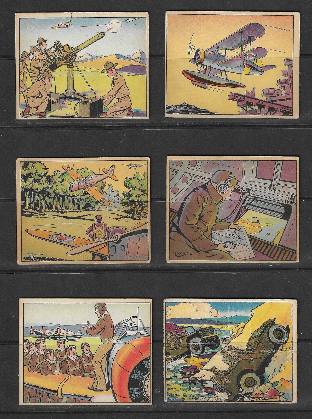 Uncle Sam 1941 MILITARY gum cards, ten different