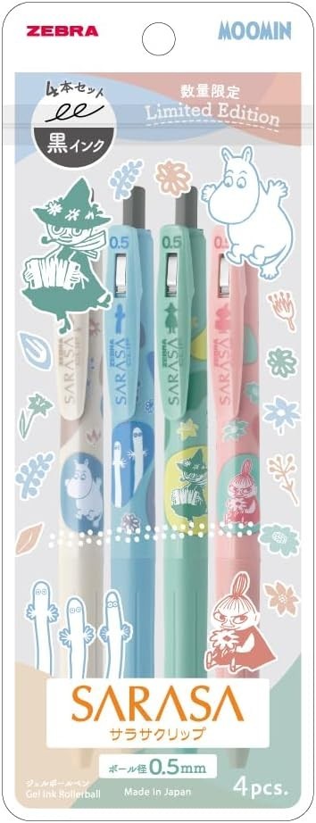 ZEBRA SARASA MOOMIN Gel ink Rollerball BINDERCLIP Limited Edition