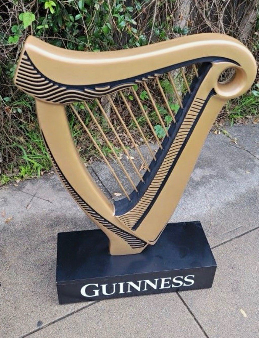 NIB Guinness Harp Display Measures 34”x 30” Built Bar Decor Advertising Display