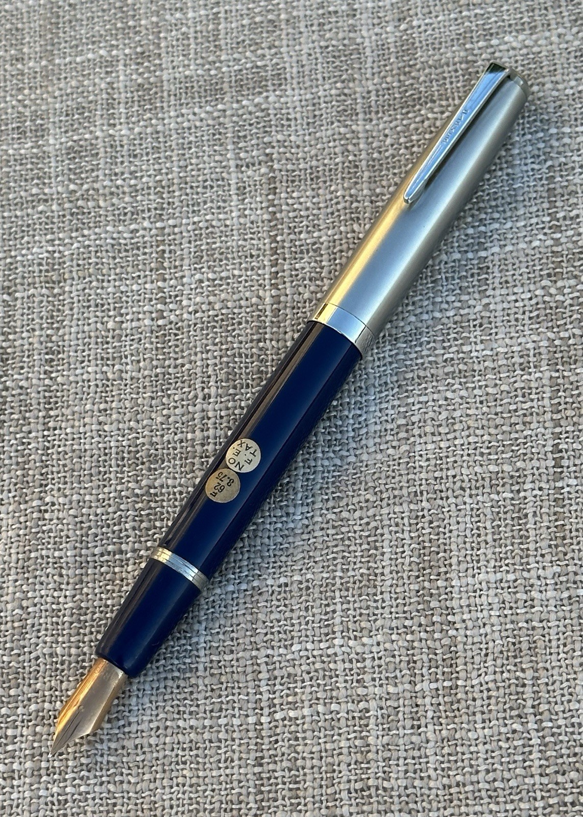 Parker VS Fountain Pen NOS Mint 1947 Q1 Royal Blue Lustraloy Cap, 14k Gold Nib F