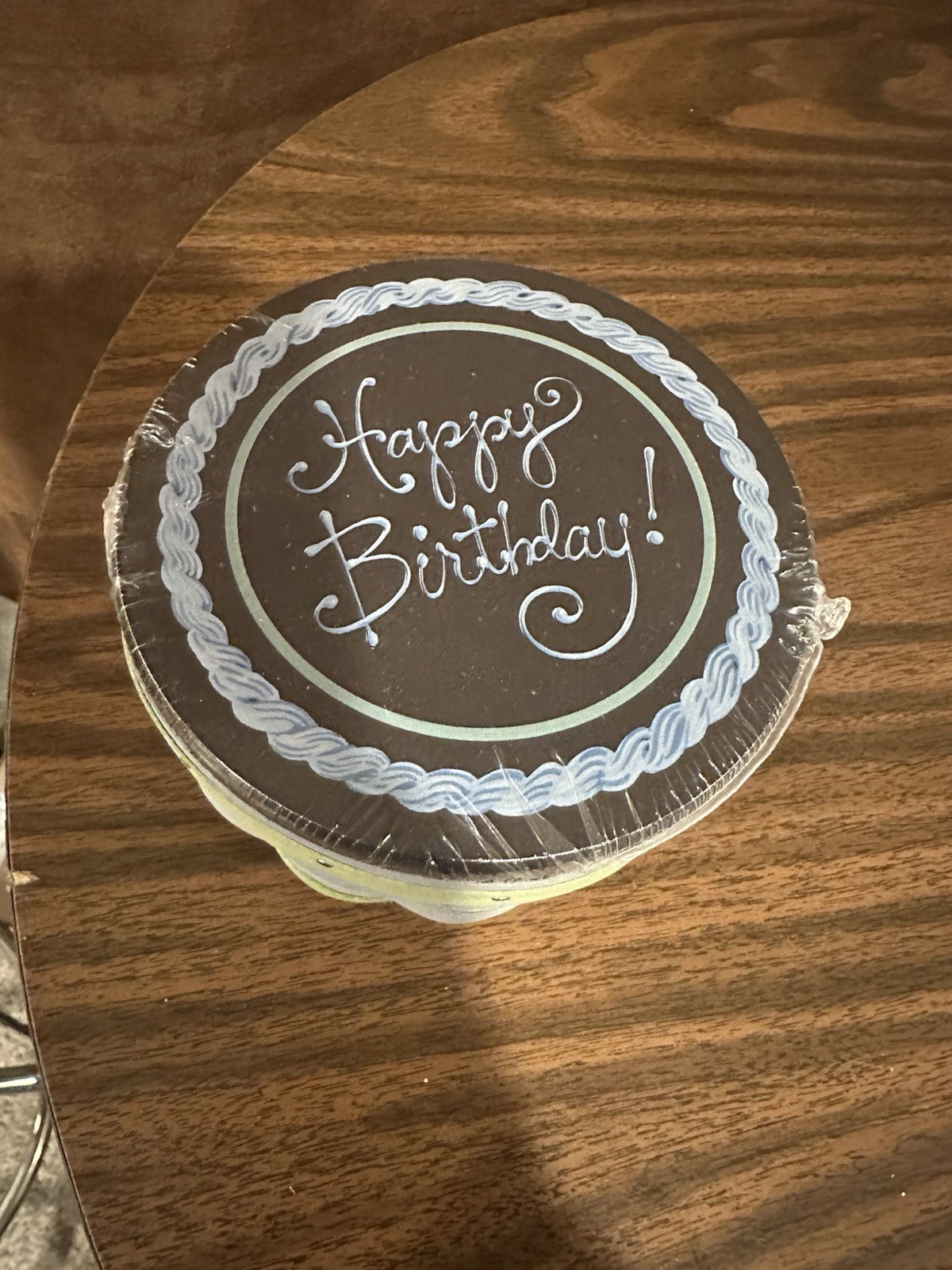 Longaberger VERY RARE Blue Birthday Cake Basket Protector Lid Still In Plastic