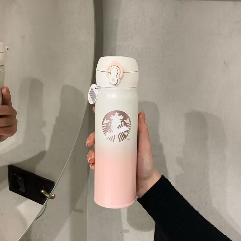 Starbucks Pink White Gold Gradient Cherry Goddesses High Value Insulated Tumbler