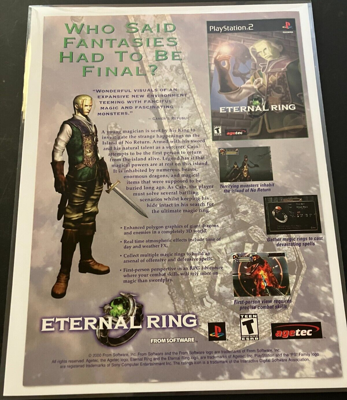 Eternal Ring - Vintage From Software PS2 RPG Gaming Print Ad / Poster / Wall Art