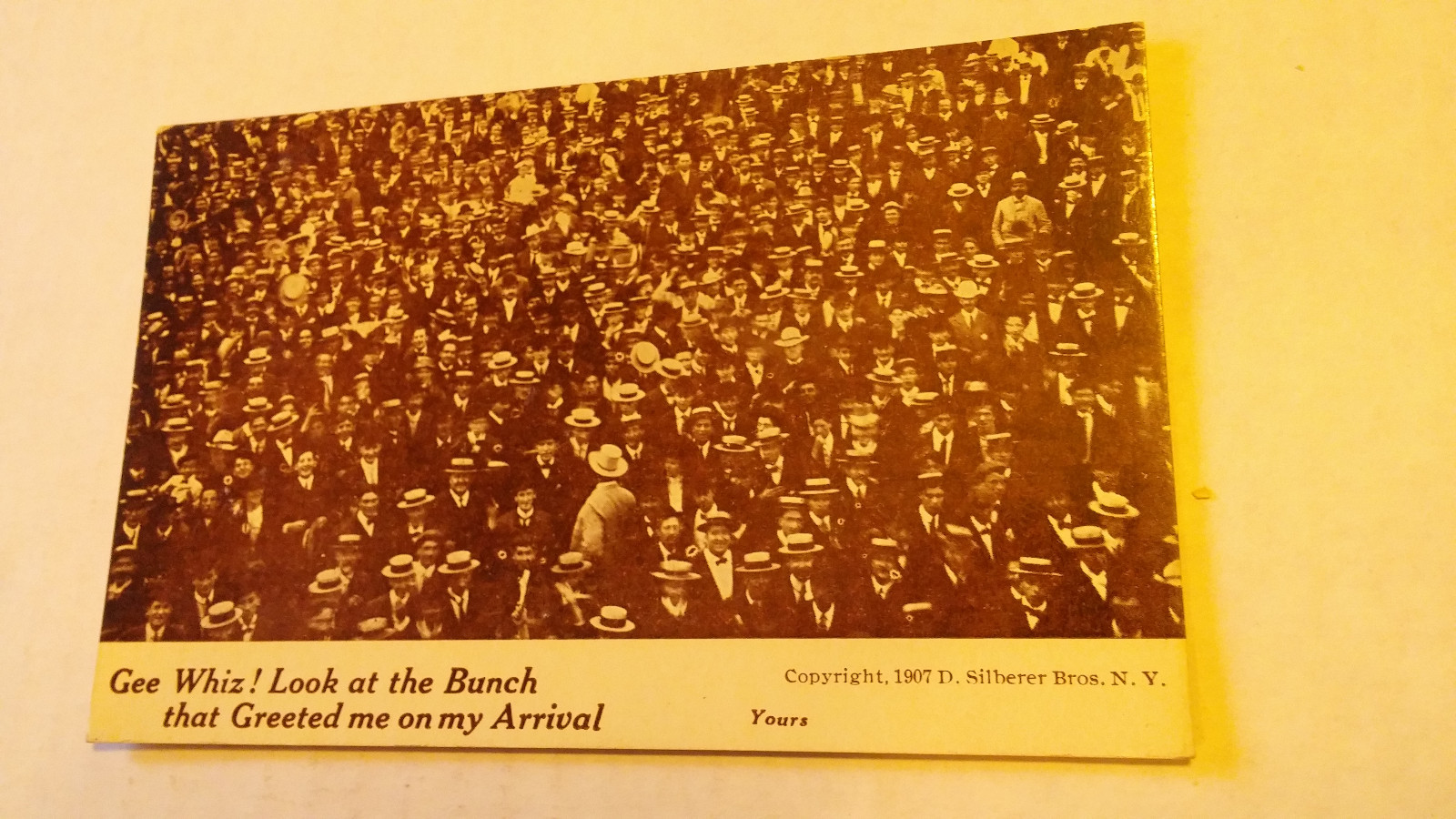 RPPC Postcard Gee Whiz Look at the Bunch that Greeted me on my Immigrants vtg