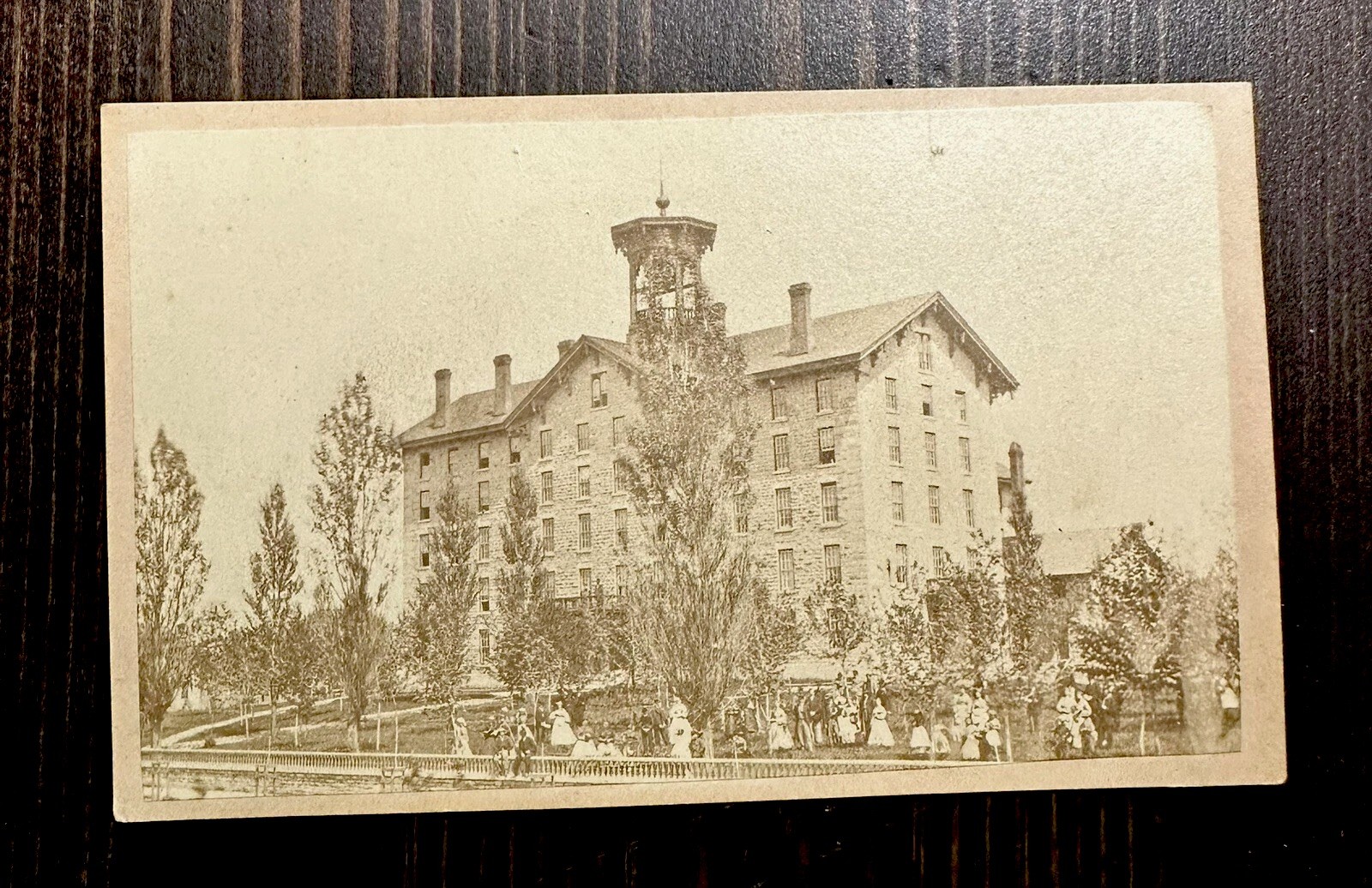 JENNINGS SEMINARY SCHOOL Building Aurora Illinois 1860s CDV Photo Rare
