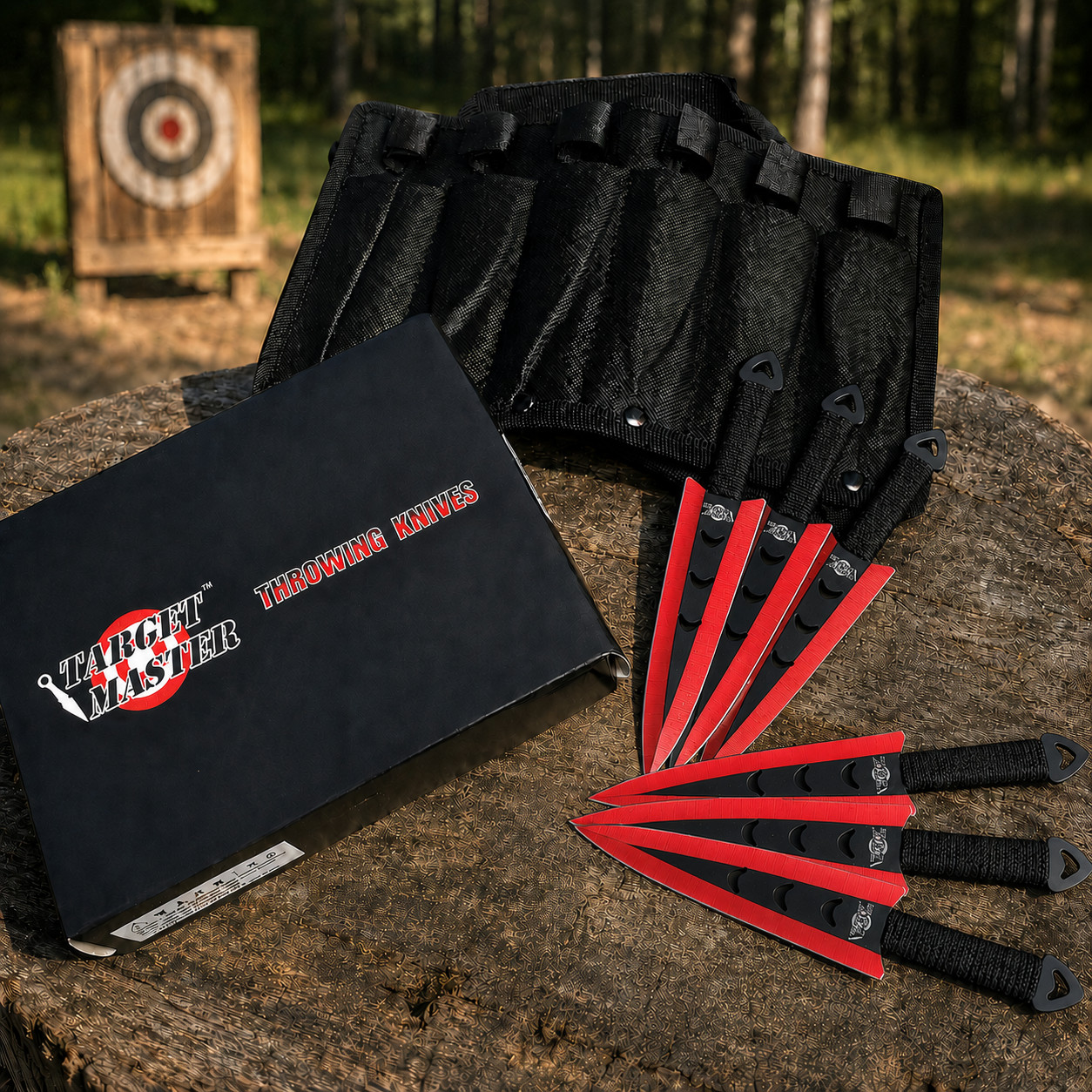 Target Master 6PC Red Throwing Knife Set w/ 12\