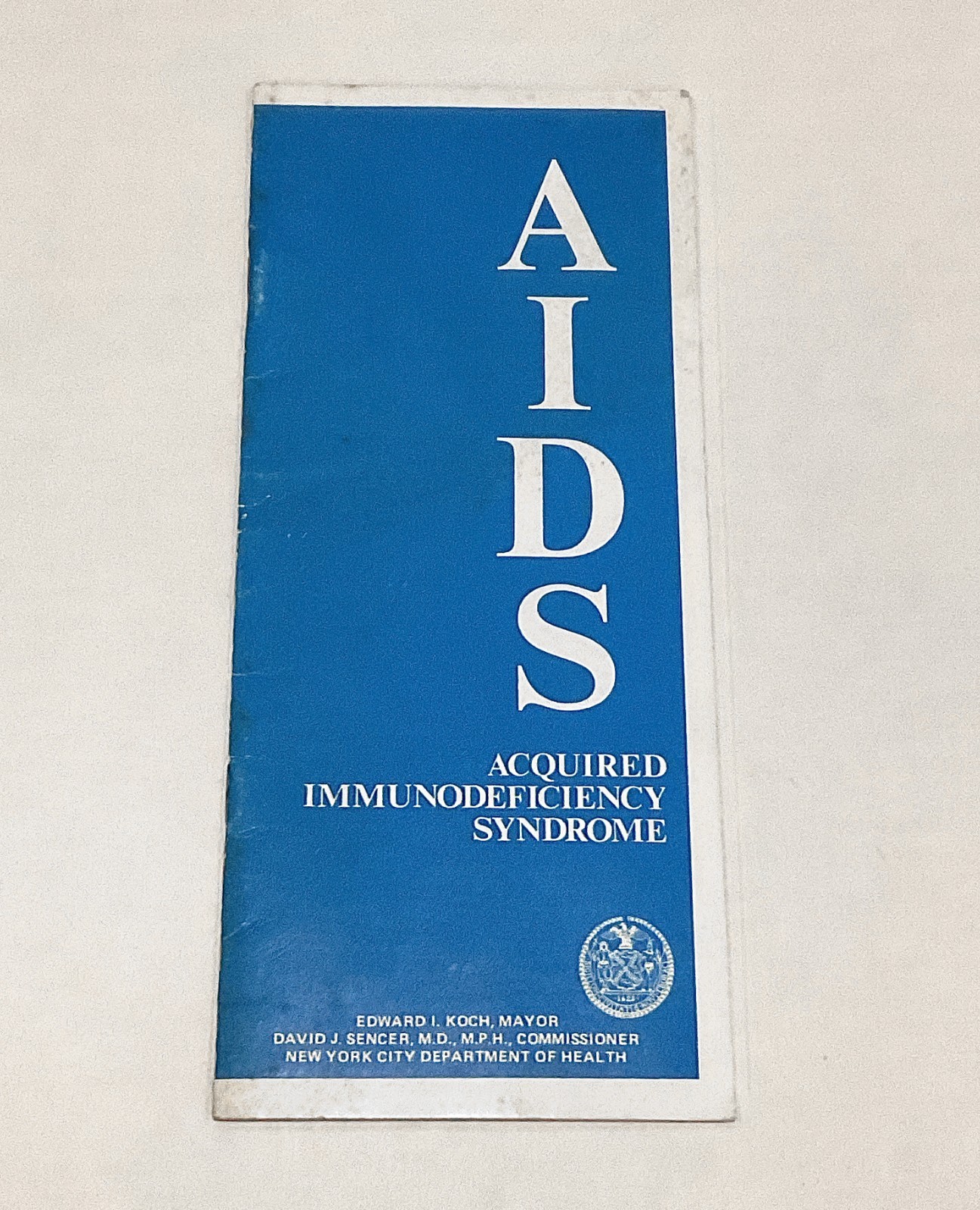 1985 Ed Koch NYC Pre-HIV AIDS Pamphlet Early HTLV-III History - Rare