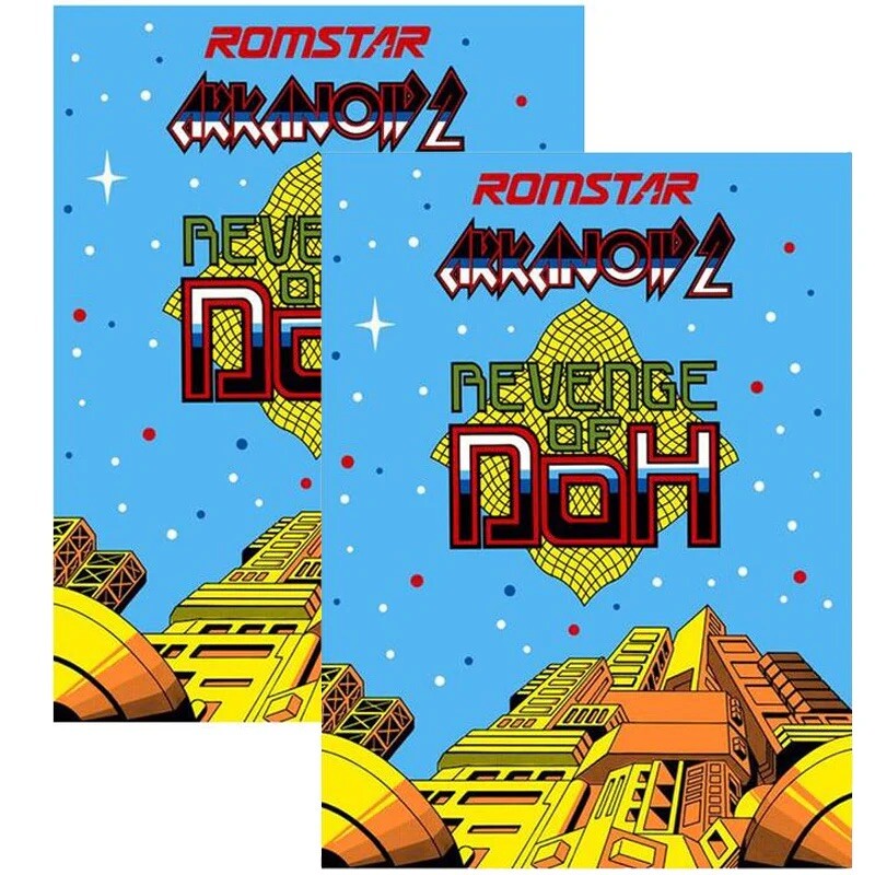 Arkanoid 2 Revenge Of DOH Side Art 2 Piece Set Cabinet Decal Sticker