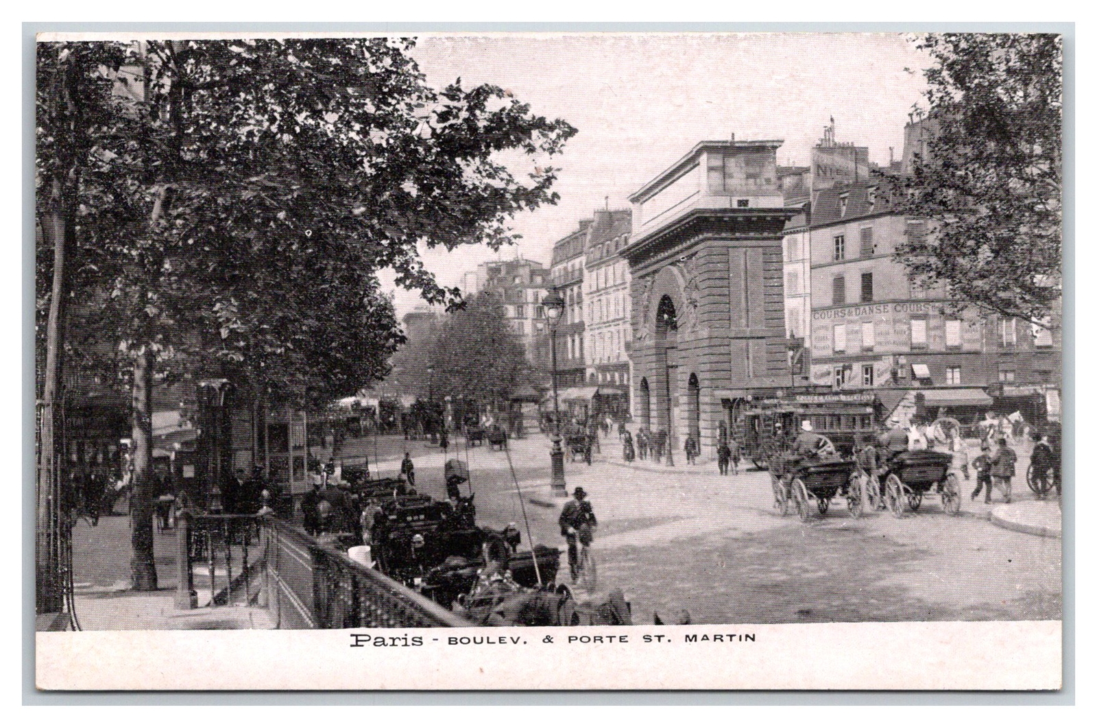 France French PARIS ~  Boulevard Saint Martin and Arc Portal Vintage