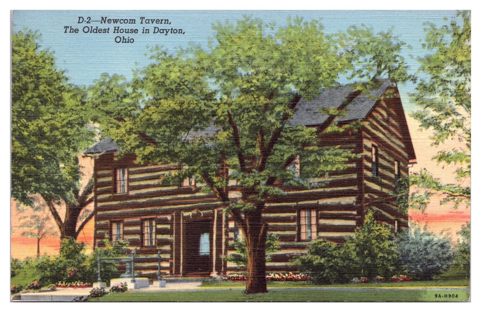 VTG Newcom Tavern, The Oldest House in Dayton, Ohio Postcard