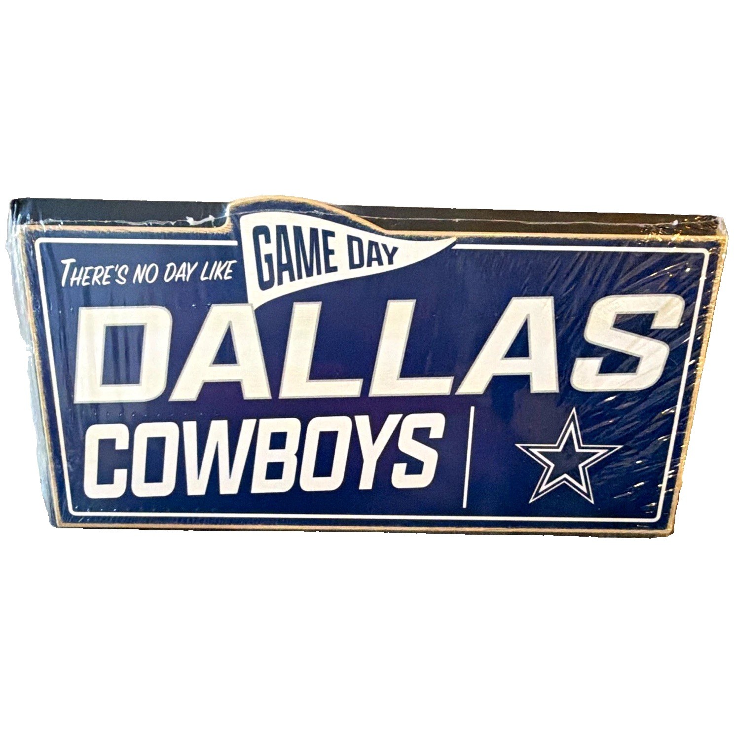 NFL Dallas Cowboys Game Day Blue & White Wood Wall Hanging Sign Plaque