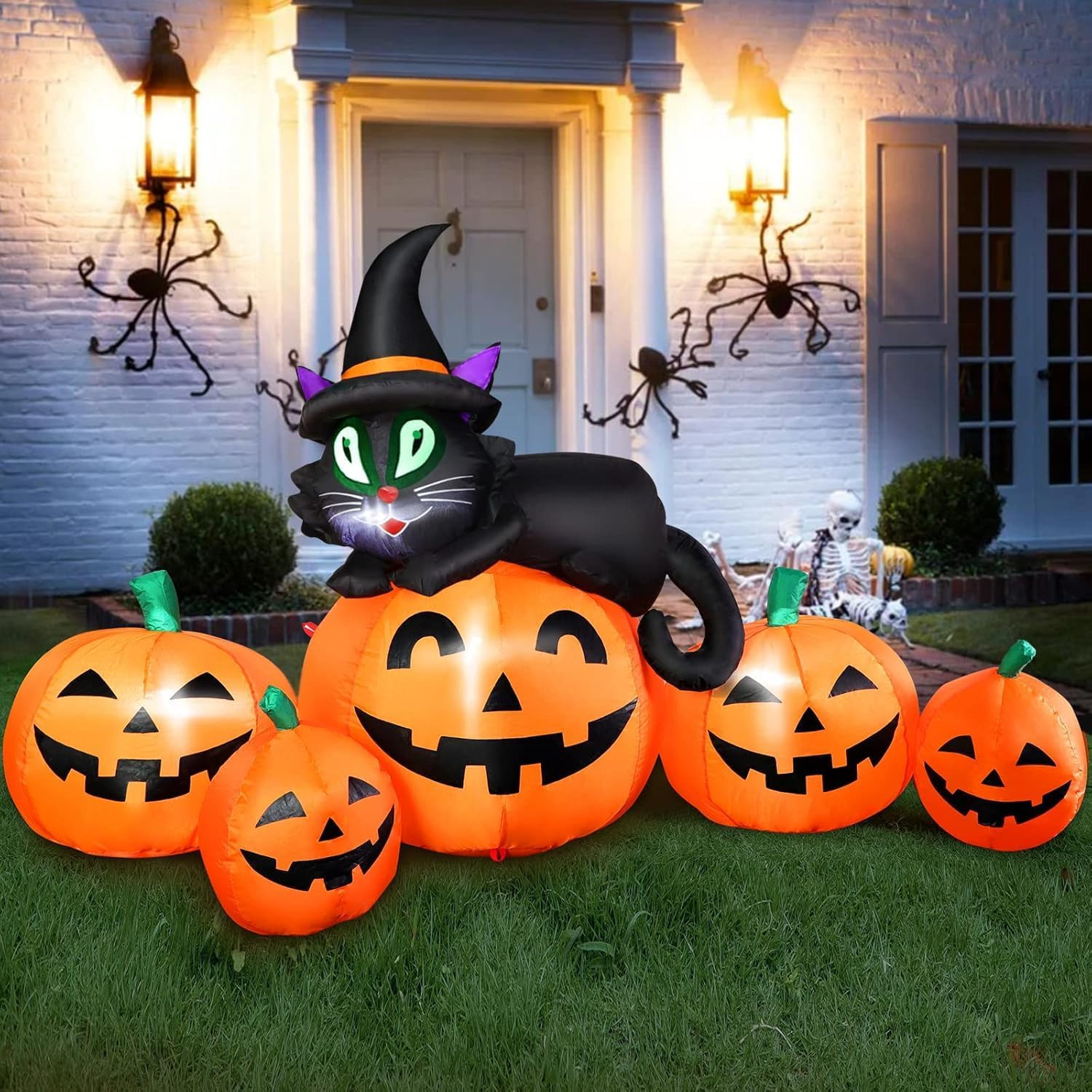 5FT Halloween Inflatable Pumpkin Outdoor Decoration, Lighted Blow up Yard Decor,