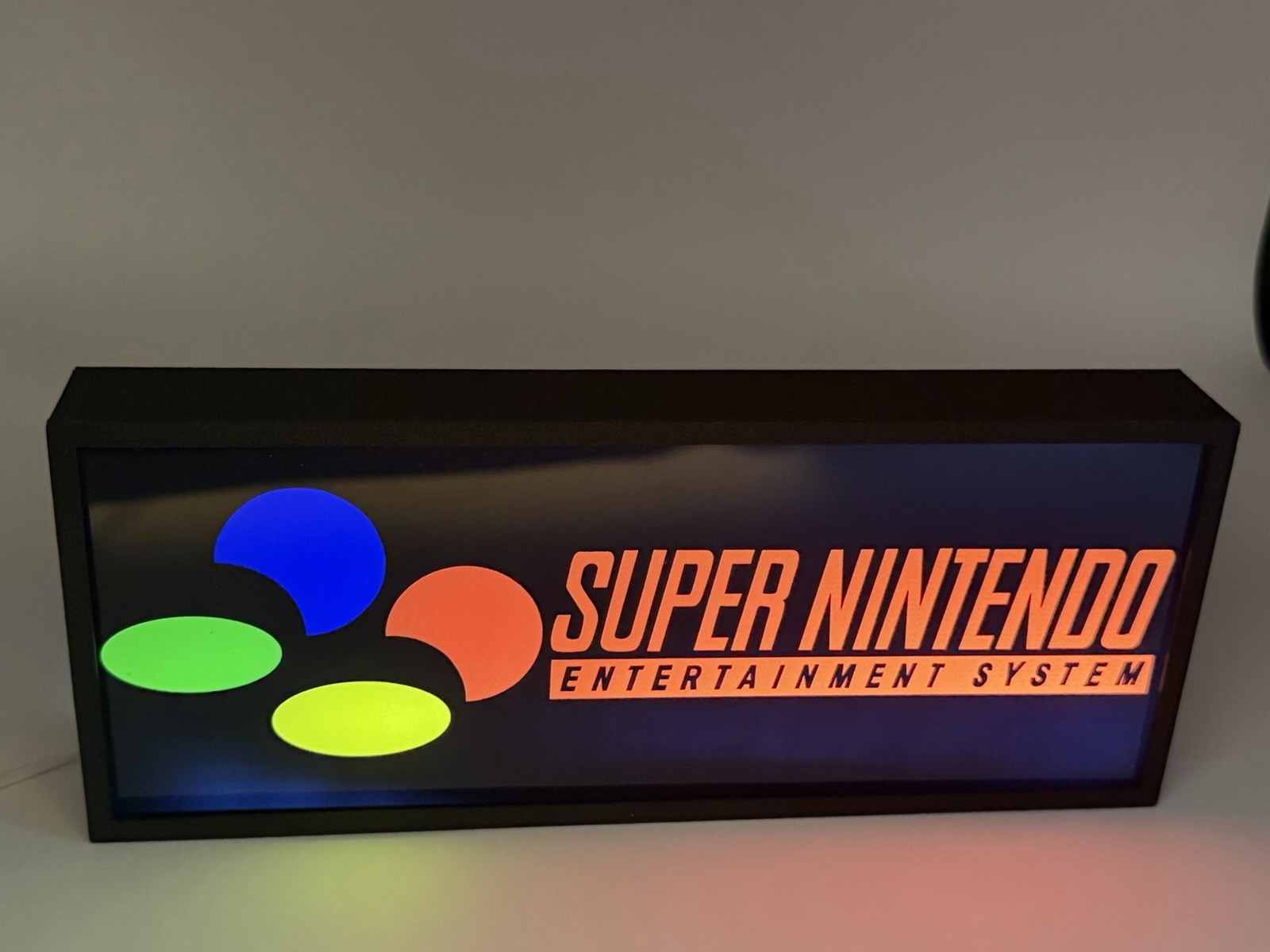 Super Nintendo Entertainment System LED Light Box Sign - Retro SNES Game Room