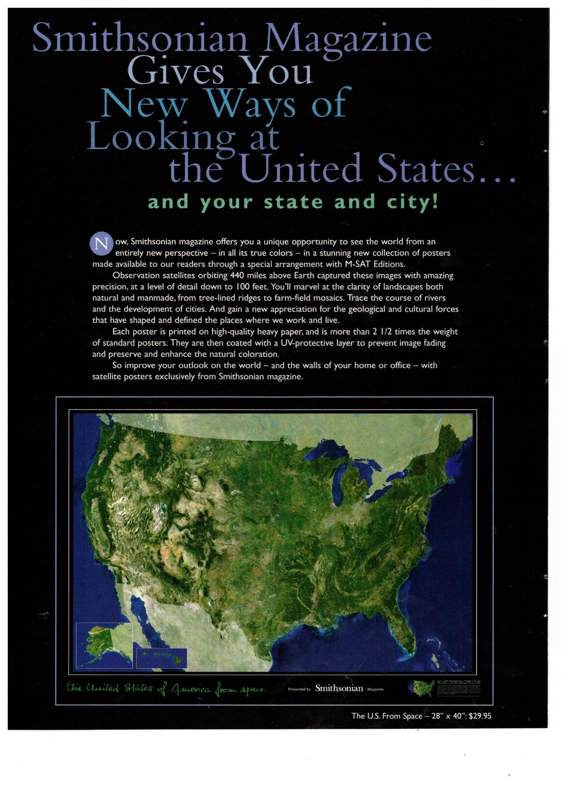 Smithsonian Magazine New Ways of Looking at United States Vintage 1990 Print Ad