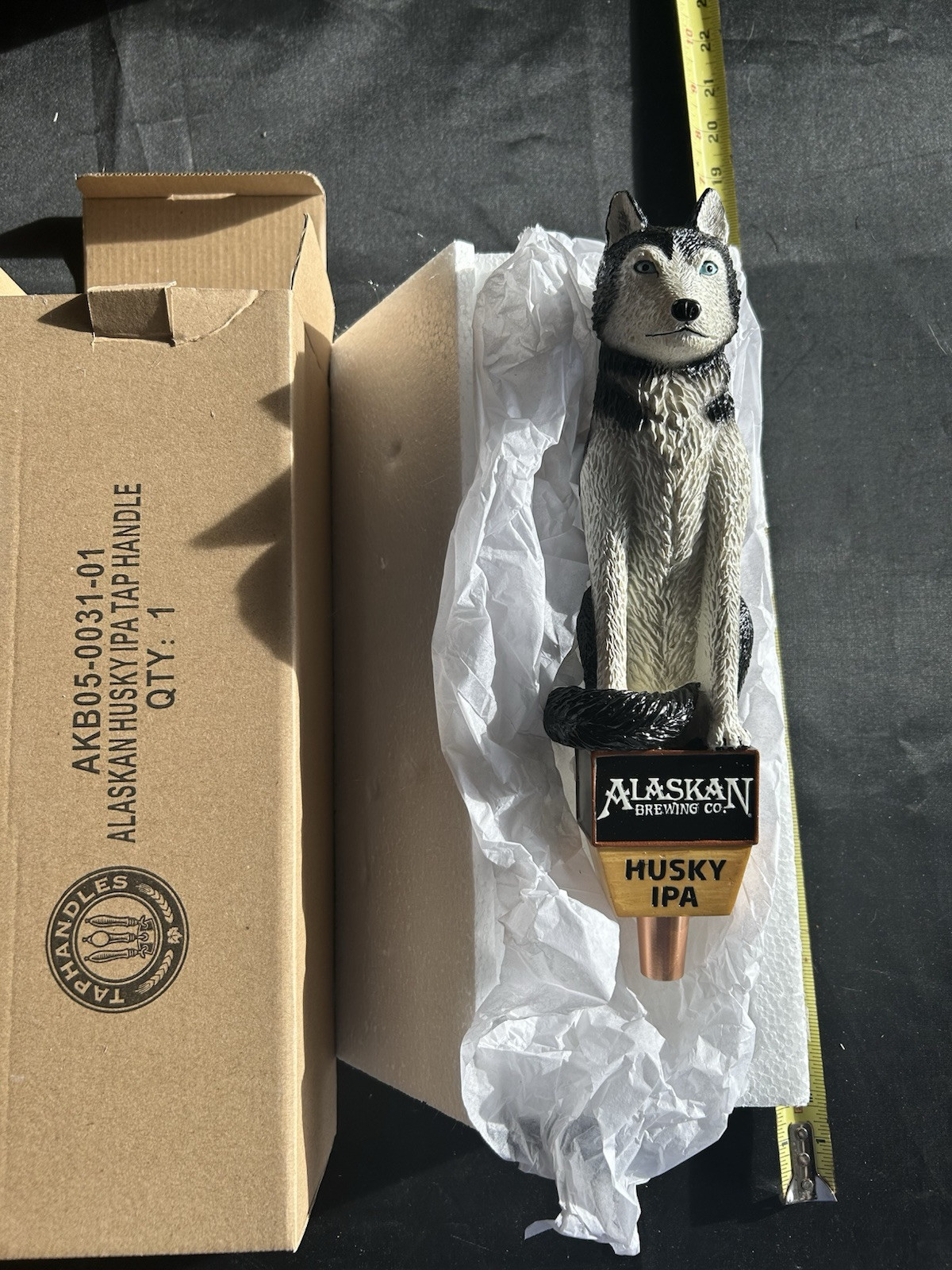 BRAND NEW IN THE BOX Alaskan Brewing Company Husky Dog IPA Beer Tap Handle