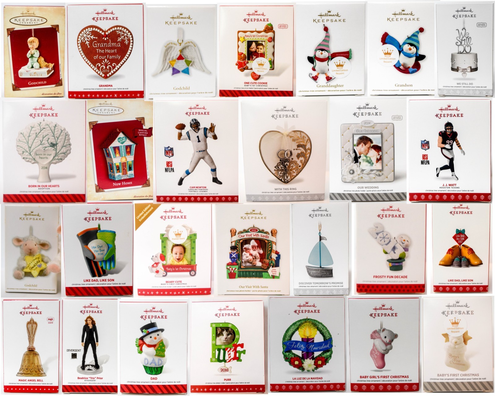 Hallmark  Keepsake Lot of 27 Ornaments  2002 to 2017  See List Photos of Actual