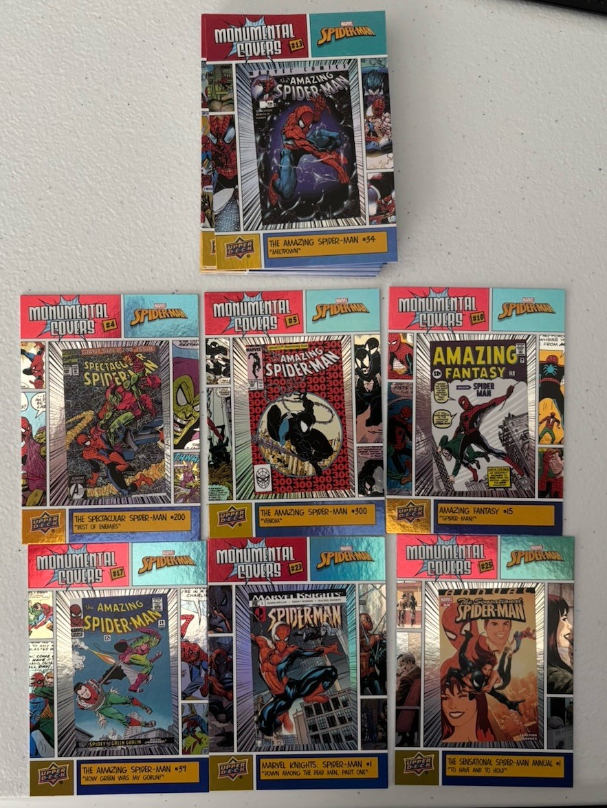 2024 Upper Deck Marvel Spider-man Monumental Covers Insert Set.  25 Cards