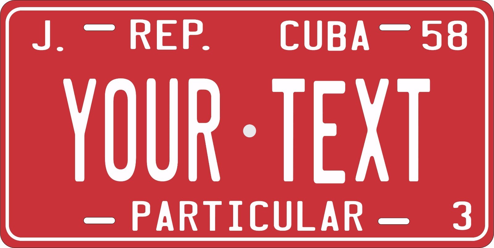 Cuba 1958 License Plate Personalized Custom Auto Bike Motorcycle Moped Tag