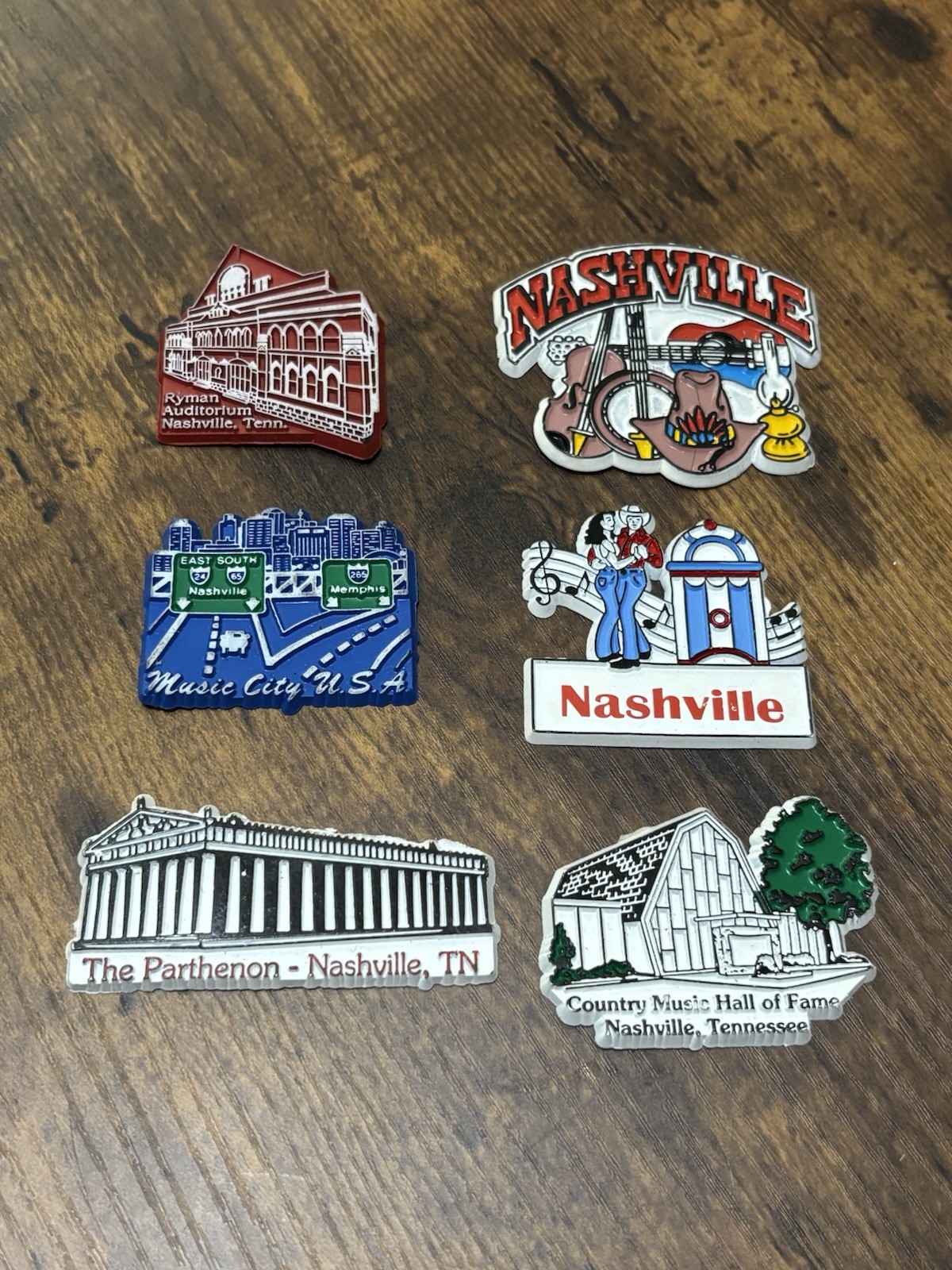 Vintage Nashville Tennessee Souvenir Magnets Lot of 6 Ryman Music City TN