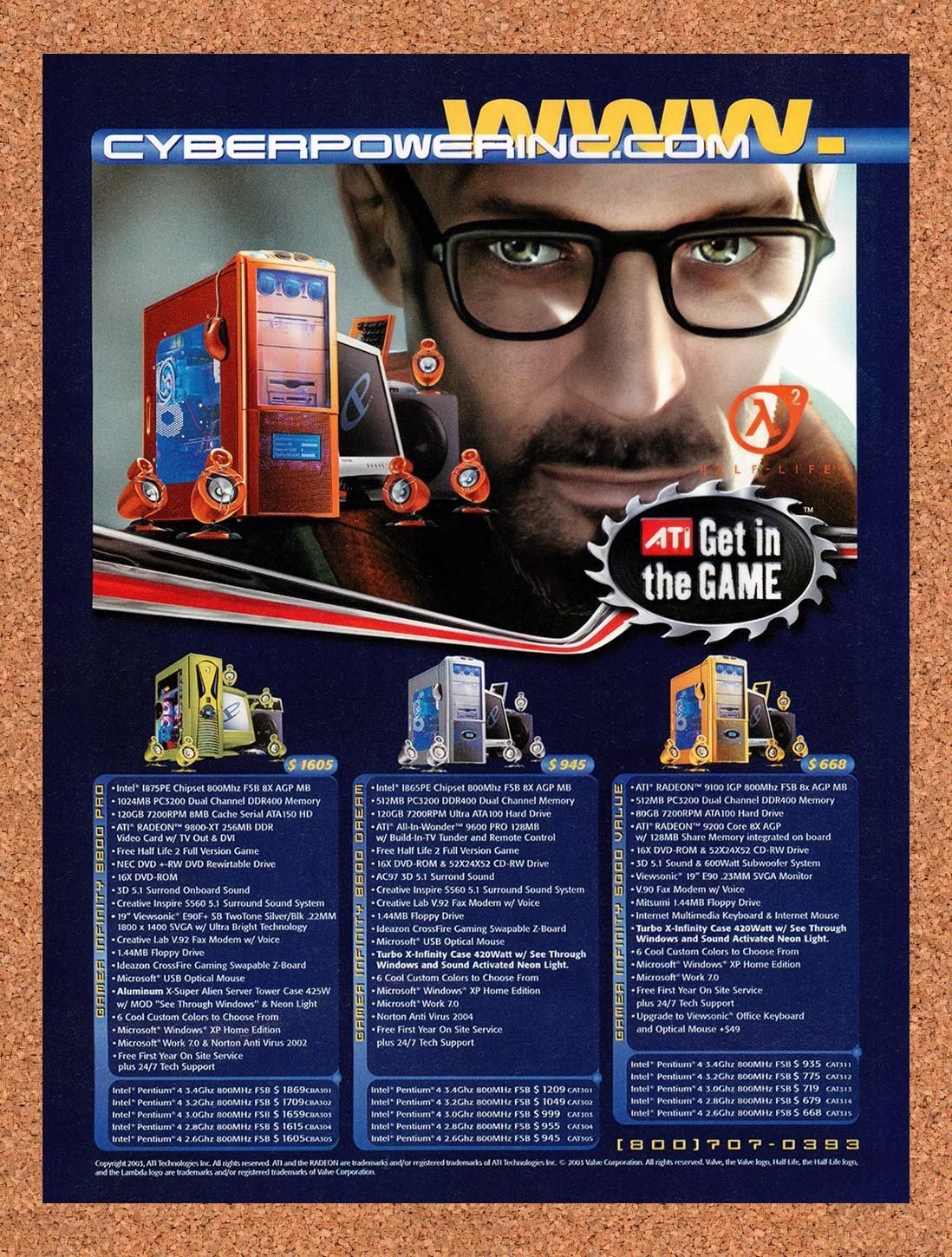 2004 Half-Life 2 ATI CyberPower PCs Original Advertisement / Retro Promo v3