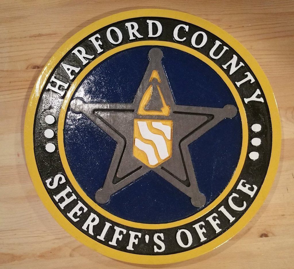 Harford County Sheriff 3D routed award plaque wood patch sign Custom