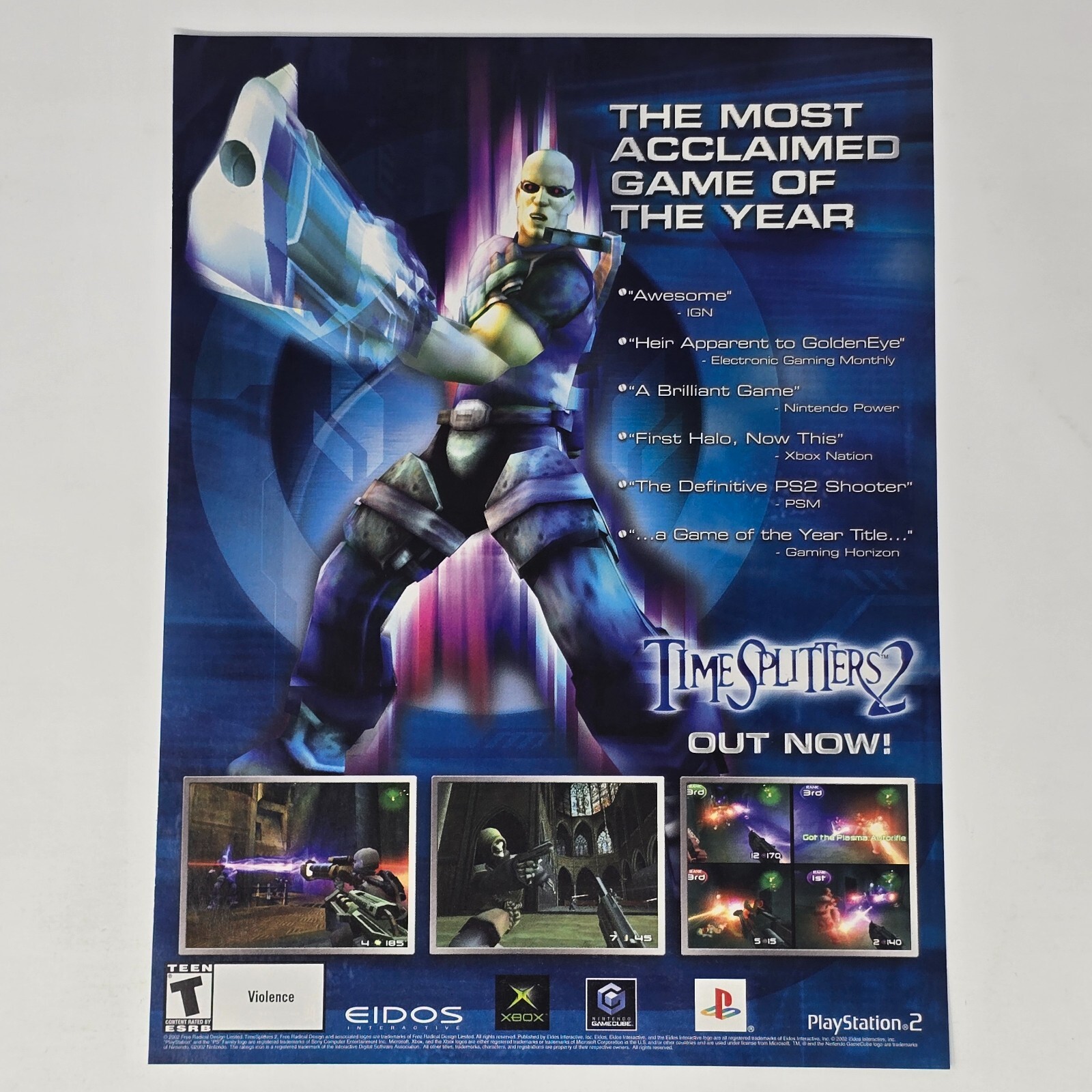 Time Splitters 2 PS2 GameCube Xbox Acclaimed Print Ad/Poster Promo Art