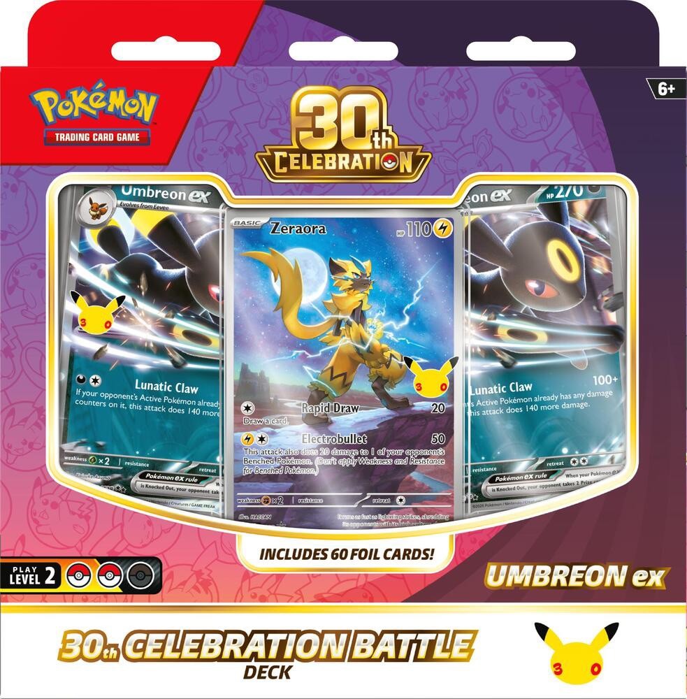 Pokemon English 30th Celebration Battle Deck Umbreon ex Promo Factory Sealed