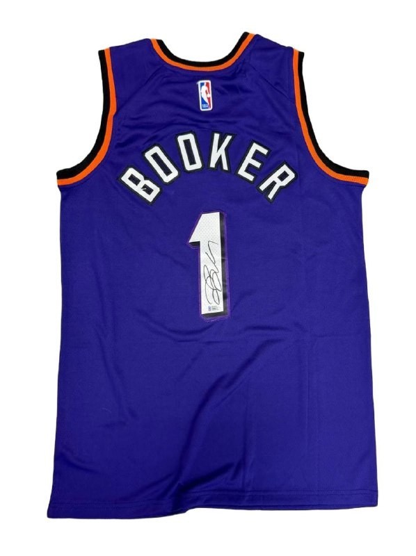SUNS NBA Signed Jersey Autographed Devin Booker Size 48 BAS Authentication