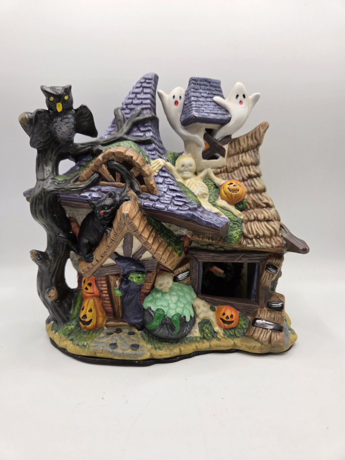 Vtg Halloween House Haunted Spooky Village Ghost Witches NO CORD