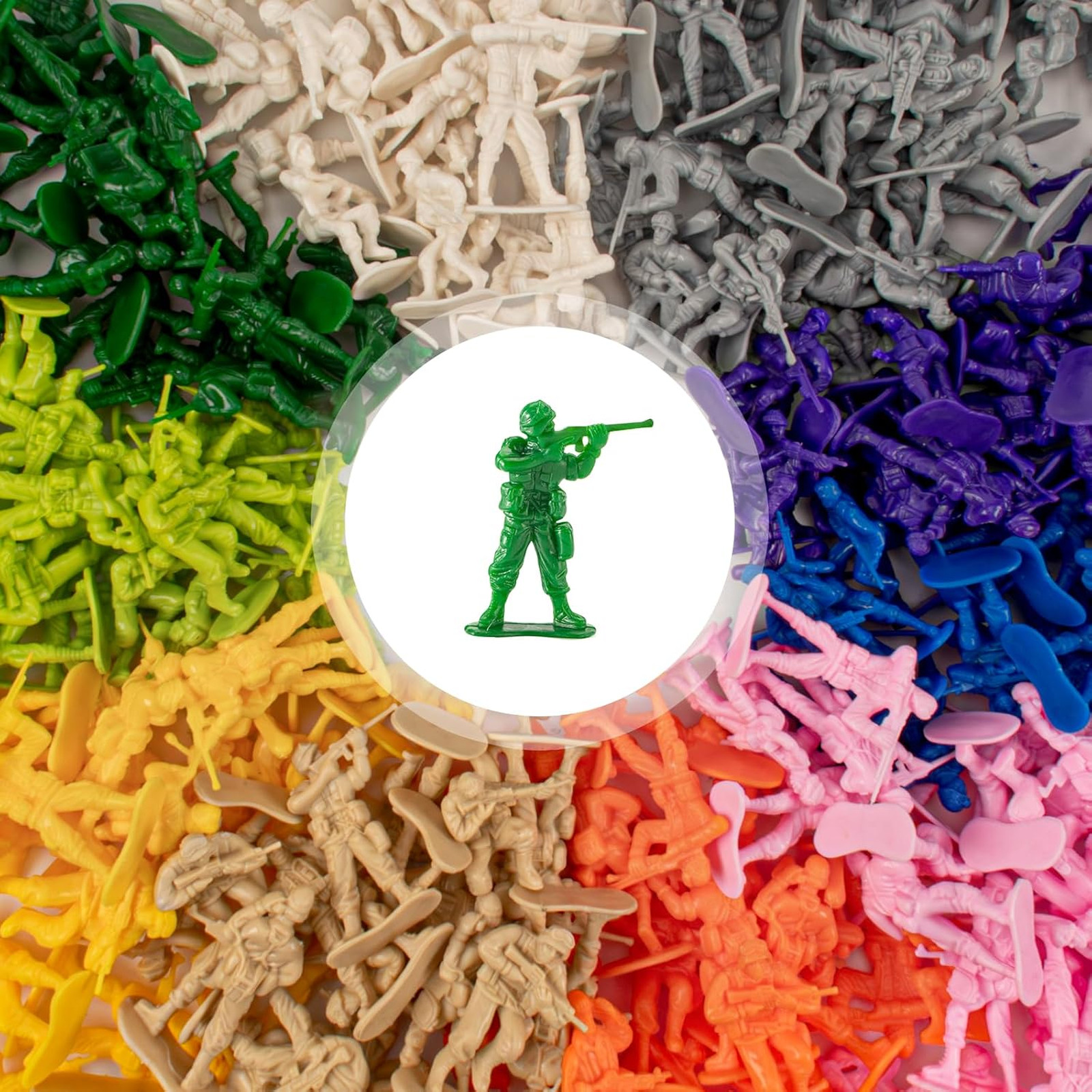 200Pcs Army Men Toy Soldier Action Figure Playset with 10 Colors and 10 Poses