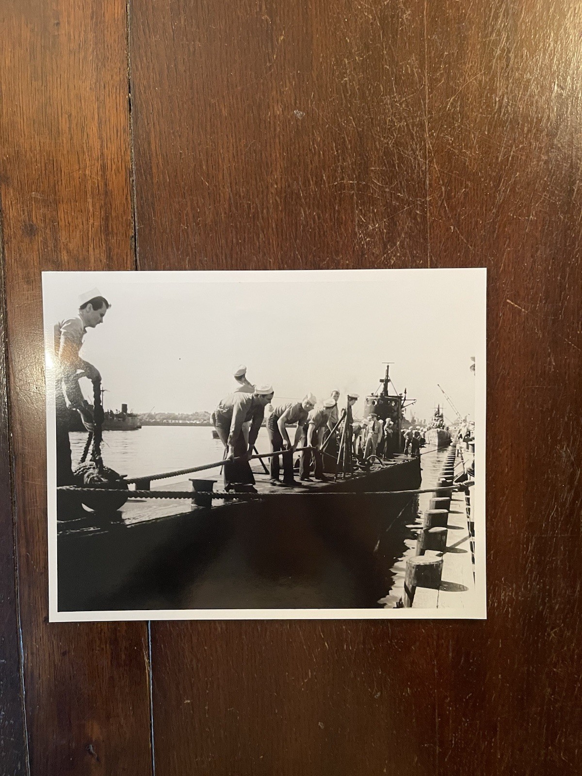 1930 USS V-1 Barracuda Submarine Canal Zone Navy Photo