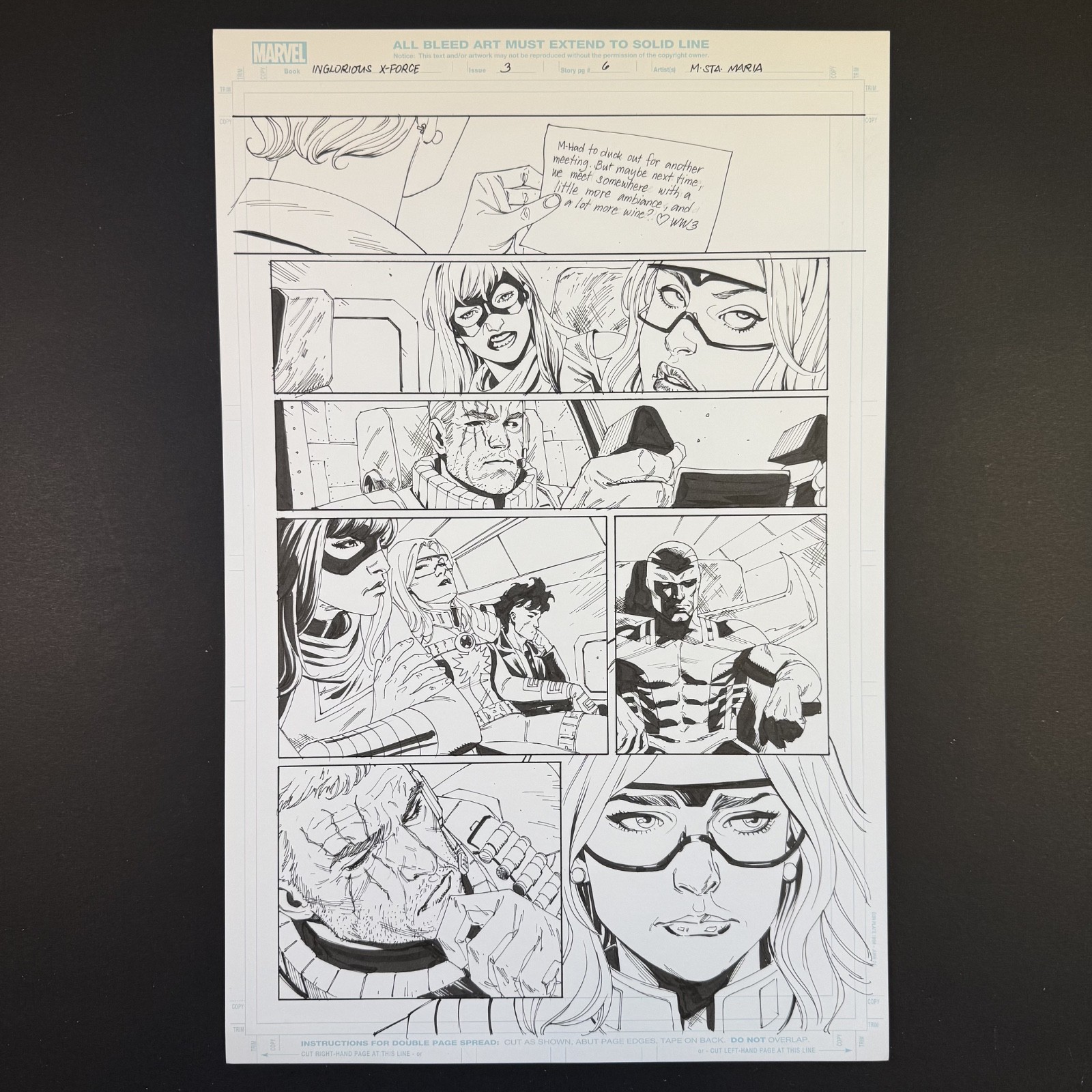Inglorious X-Force #3 Original Comic Art Cable Archangel Marvel 2026 Sta Maria