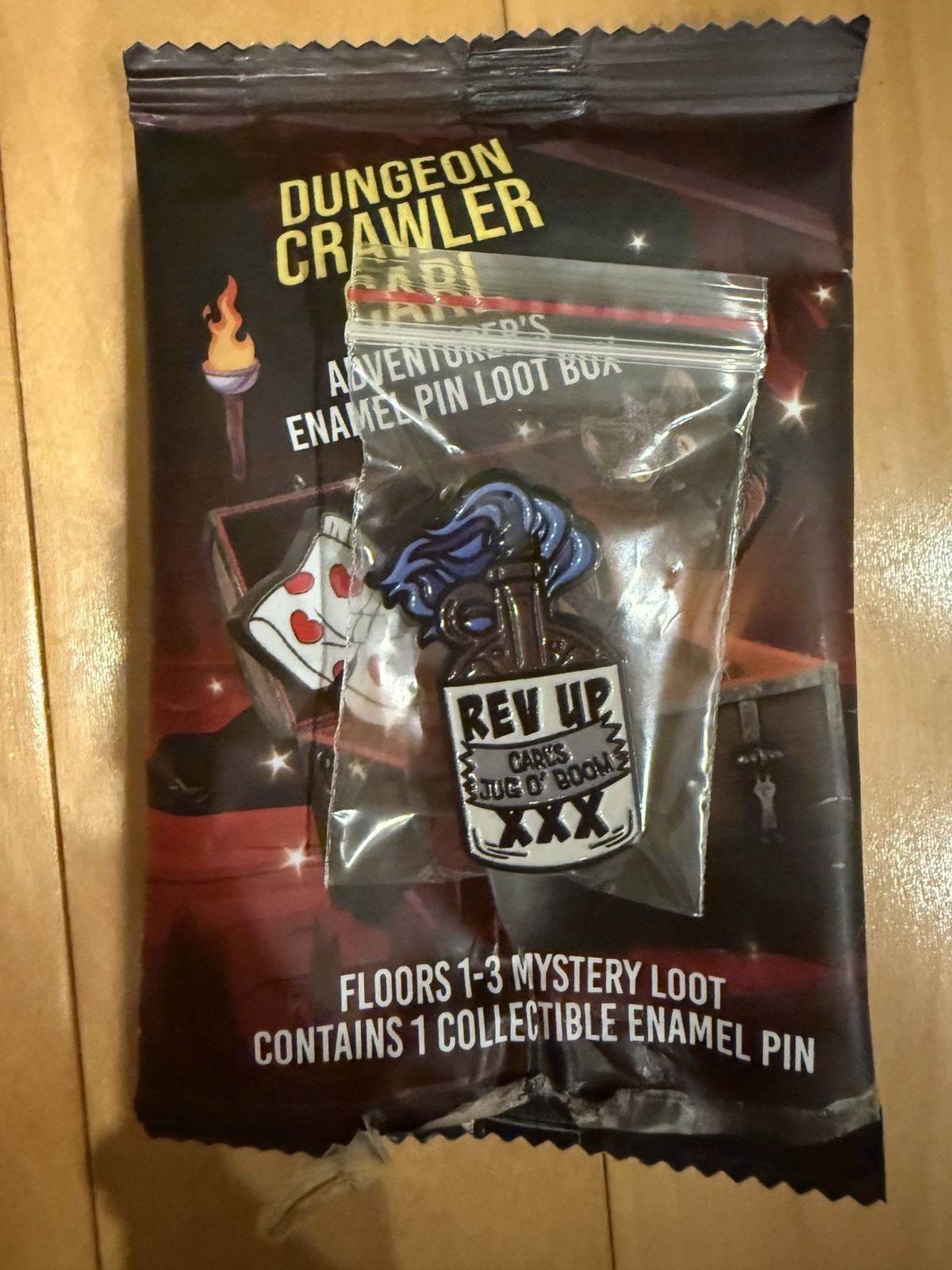 New Foam Brain Games Dungeon Crawler Carl Rev-Up Jug-o-Boom Loot Box Enamel Pin