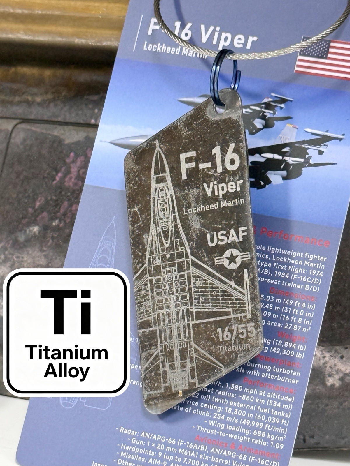 F-16 Fighter Aircraft Skin Tag